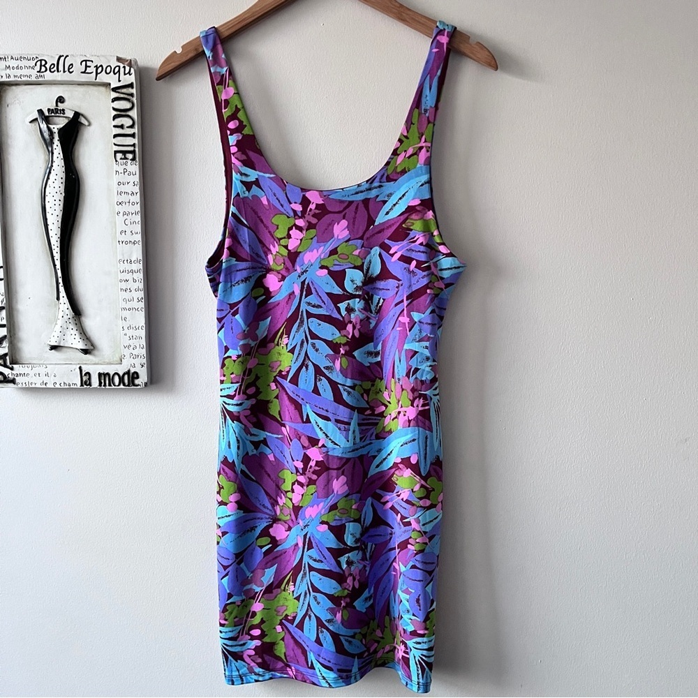 Silence + Noise Resort Tropical Floral Baddie Mini Body-con Dress Size M